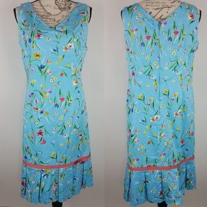 Blue Floral Sheath Dress 12 midi